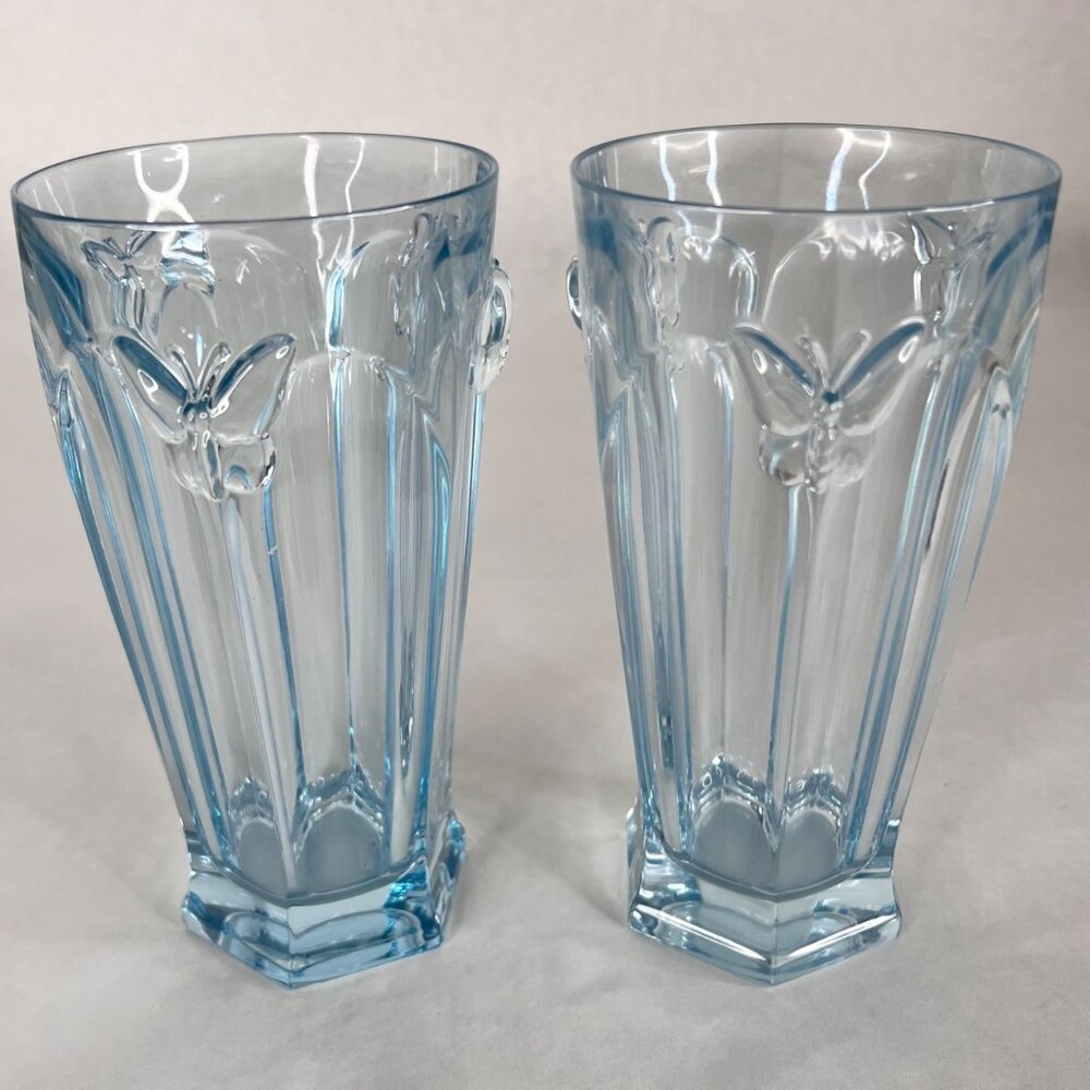 Lenox Butterfly Meadow Tumbler Highball Glass 6 1/2” Tall Drinking Glass Germany - Picture 3 of 7